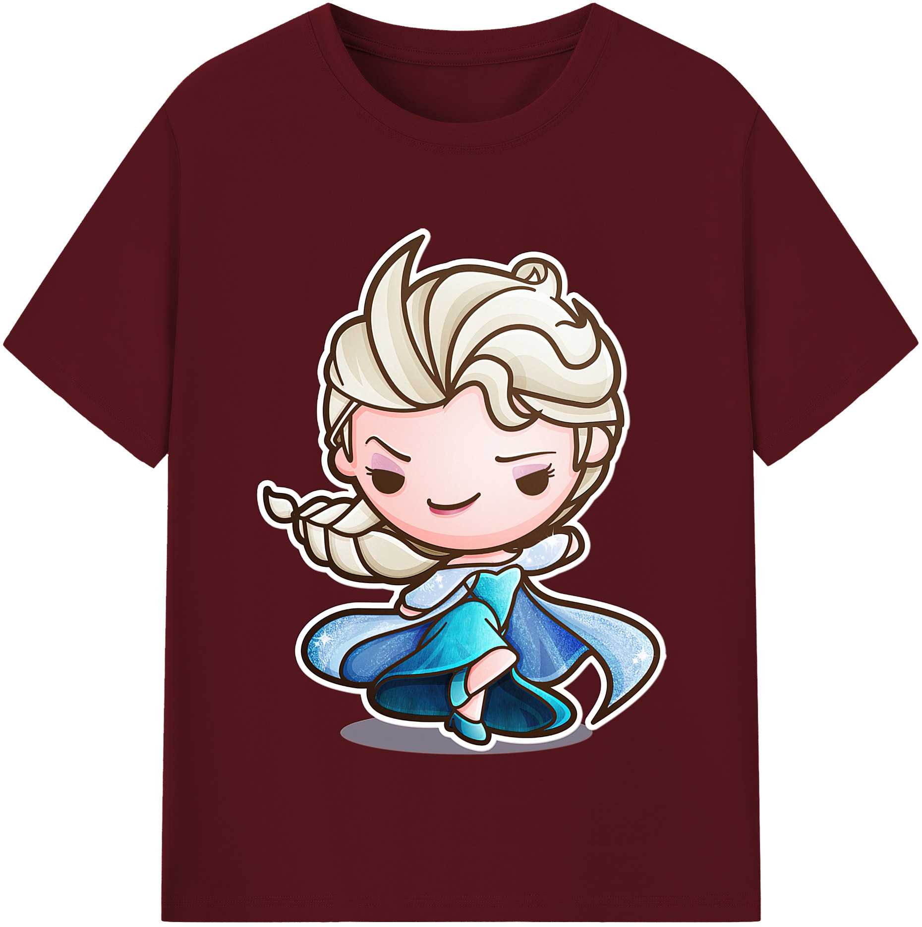 （画像用） アナと雪の女王 アンナ エルサ Frozen Anna Elsa 綿100％半袖Tシャツ（フロントプリント）